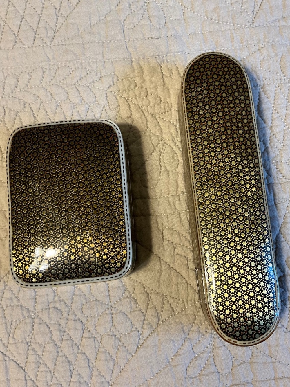 Set of 2 Gorgeous Handmade Khātam Storage Boxes